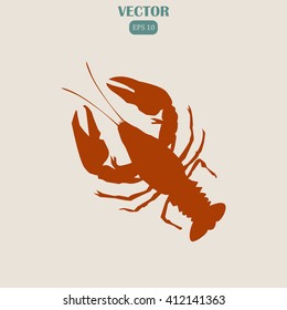 Icon crayfish. Lobster 