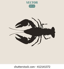 Icon crayfish. Lobster 