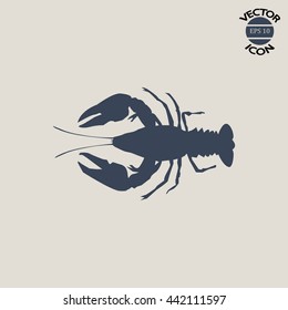 Icon crayfish. Lobster 