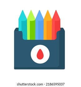 icon of crayon set for drawing  