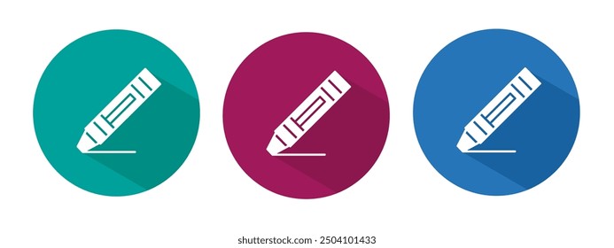 Icon for crayon vector illustration in flat.