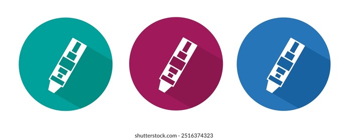 Icon for crayon vector illustration in flat.