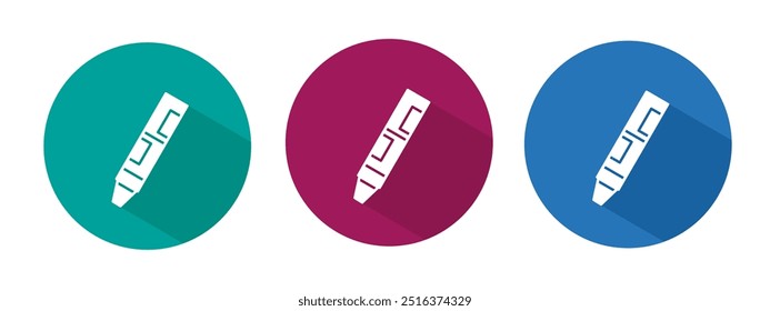Icon for crayon vector illustration in flat.