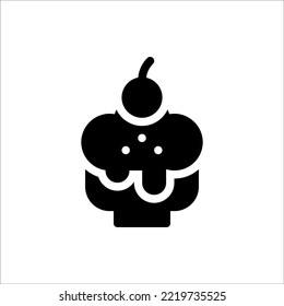 Icon Cream Glyph, Flat Icon Logo Illustration Vector Isolated. Suitable for Web Design, Logo, App. 
