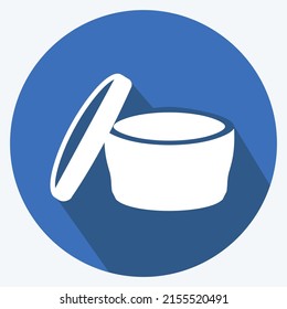 Icon Cream. suitable for beauty care symbol. long shadow style. simple design editable. design template vector. simple symbol illustration