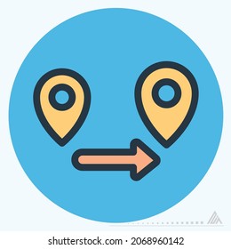 Icon Create Route - Color Mate Style - Simple illustration, Editable stroke, Design template vector, Good for prints, posters, advertisements, announcements, info graphics, etc.