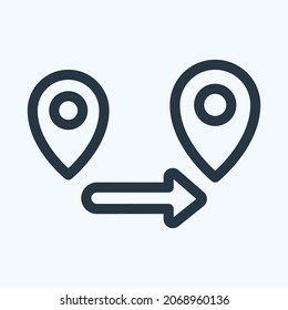 Icon Create Route - Line Style - Simple illustration, Editable stroke, Design template vector, Good for prints, posters, advertisements, announcements, info graphics, etc.