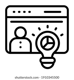 Icon of creative person, innovative linear design