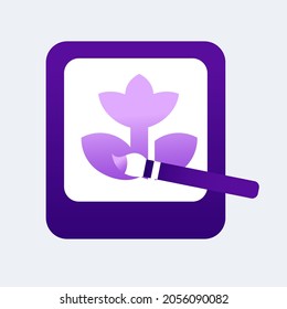 diseño de proceso creativo de iconos con pincel