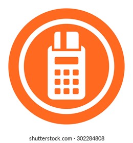 Icon of credit card being inserted into POS terminal
