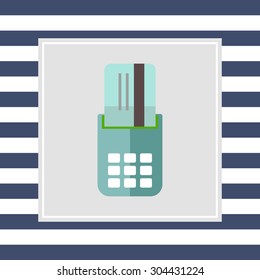 Icon of credit card being inserted into POS terminal