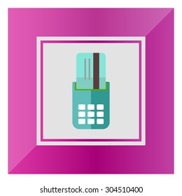 Icon of credit card being inserted into POS terminal