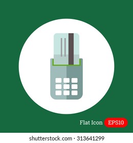 Icon of credit card being inserted into POS terminal