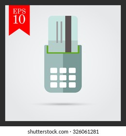 Icon of credit card being inserted into POS terminal