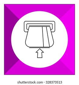 Icon of credit card being inserted into ATM