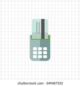 Icon of credit card being inserted into POS terminal