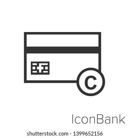 Icon credit card in black and white Illustration.