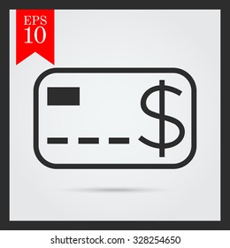 Icon of credit card with dollar sign