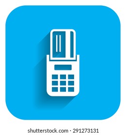 Icon of credit card inserted into POS terminal