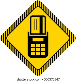Icon of credit card inserted into POS terminal