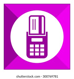 Icon of credit card inserted into POS terminal