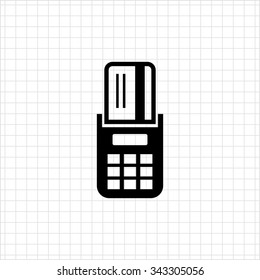 Icon of credit card inserted into POS terminal