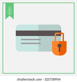 Icon of credit card and padlock