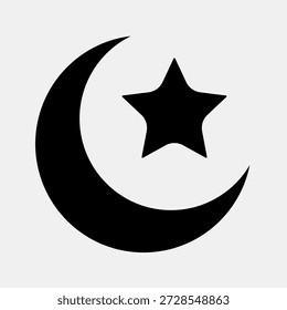 Icon cresent moon. Ramadan kareem elements. Icon in glyph style.