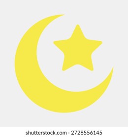 Icon cresent moon. Ramadan kareem elements. Icon in flat style.