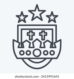 Icon Crest. related to Medieval symbol. line style. simple design editable. simple illustration