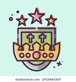 Icon Crest. related to Medieval symbol. MBE style. simple design editable. simple illustration