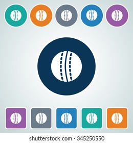 Icon of Cricket Ball in Multi Color Circle & Square Shape. Eps-10.