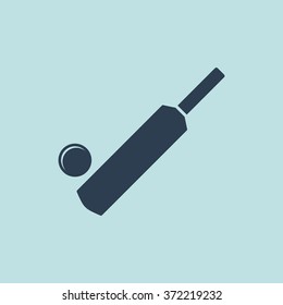 Icon of Cricket Bat & Ball. EPS-10.