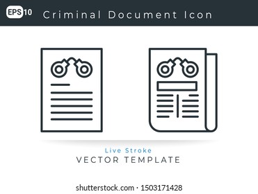 Icon Criminal Document For Website, Infographic Element. Vector Illustration
