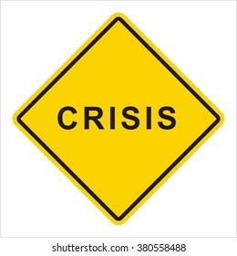 Icon Crisis. In the style of a road sign.