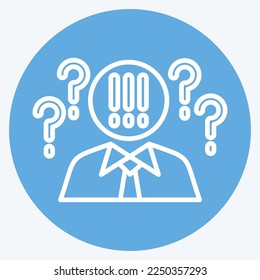 Icon Critical Thinking. related to Psychological symbol. blue eyes style. simple illustration. emotions, empathy, assistance