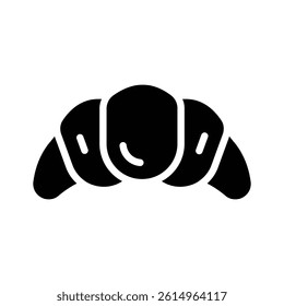 An icon of croissant bread designed in glyph style