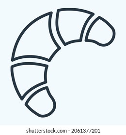 Icono Croissant - Estilo de línea - Ilustración simple, trazo editable, vector de plantilla de diseño, Buena para impresiones, carteles, anuncios, anuncios, gráficos de información, etc.