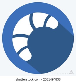 Icon Croissant - Long Shadow Style - Simple illustration, Editable stroke, Design template vector, Good for prints, posters, advertisements, announcements, info graphics, etc.