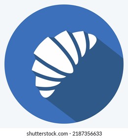 Icon Croissant. suitable for Bakery symbol. long shadow style. simple design editable. design template vector. simple illustration