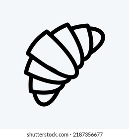 Icon Croissant. suitable for Bakery symbol. line style. simple design editable. design template vector. simple illustration