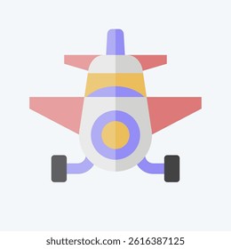 Icon Crop Duster. related to Vehicle symbol. flat style. editable