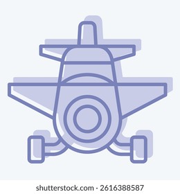 Icon Crop Duster. related to Vehicle symbol. two tone style. editable