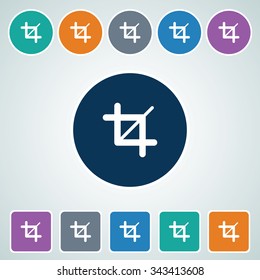 Icon of Crop in Multi Color Circle & Square Shape. Eps-10.