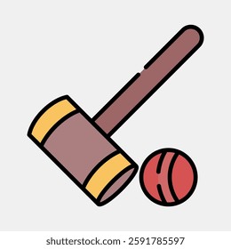 Icon croquet. Sports elements. Icon in filled line style.