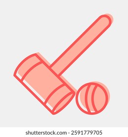 Icon croquet. Sports elements. Icon in two tone style.
