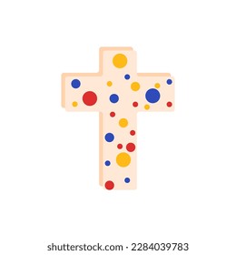 icon of the cross, Easter on a white background, vector illustration