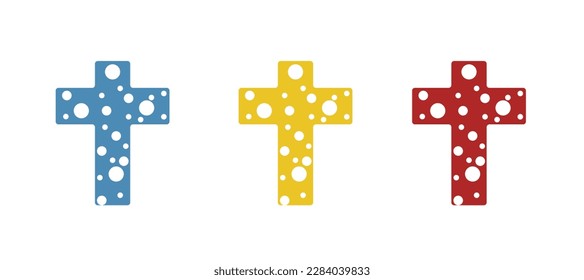 icon of the cross, Easter on a white background, vector illustration