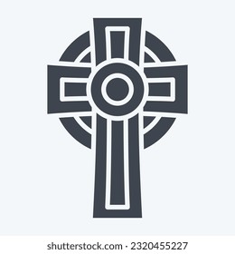 Icon Cross. related to Celtic symbol. glyph style. simple design editable. simple illustration