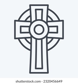 Icon Cross. related to Celtic symbol. line style. simple design editable. simple illustration